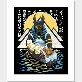 Anubis Egyptian God Graphic Design | Ancient Egypt Art Posters and Art